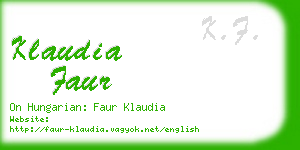 klaudia faur business card